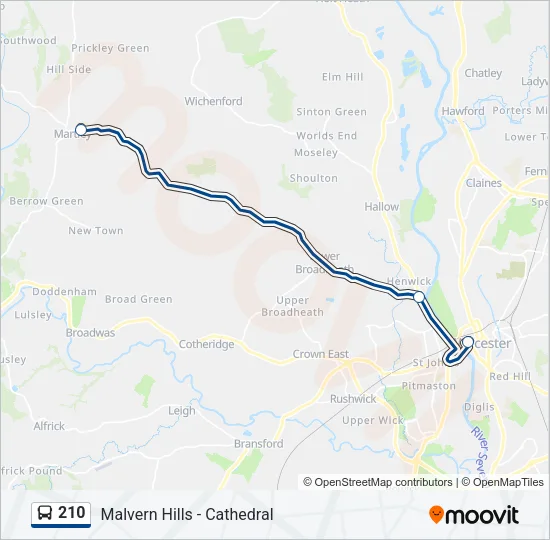 210 Route: Schedules, Stops & Maps - Chantry School (Updated)