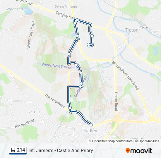 214 Bus Line Map