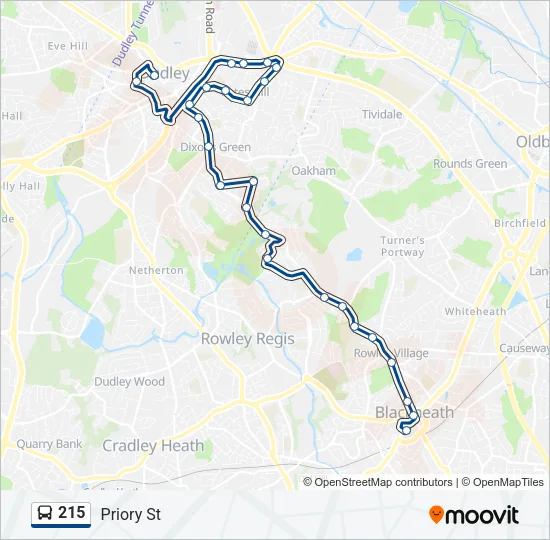 215 Bus Line Map
