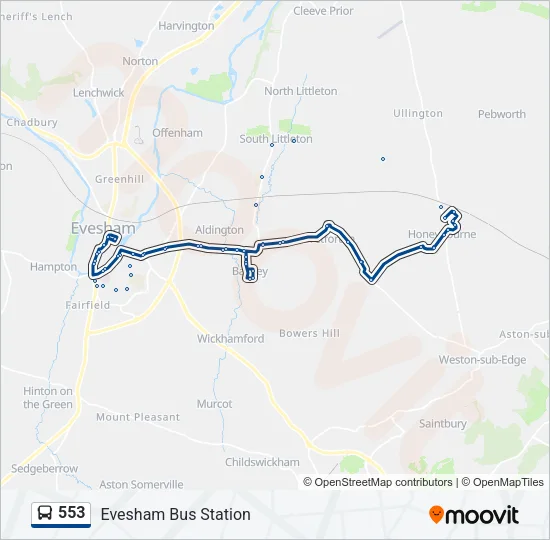 553 Bus Line Map