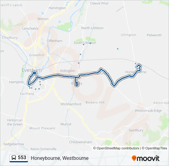 553 Bus Line Map