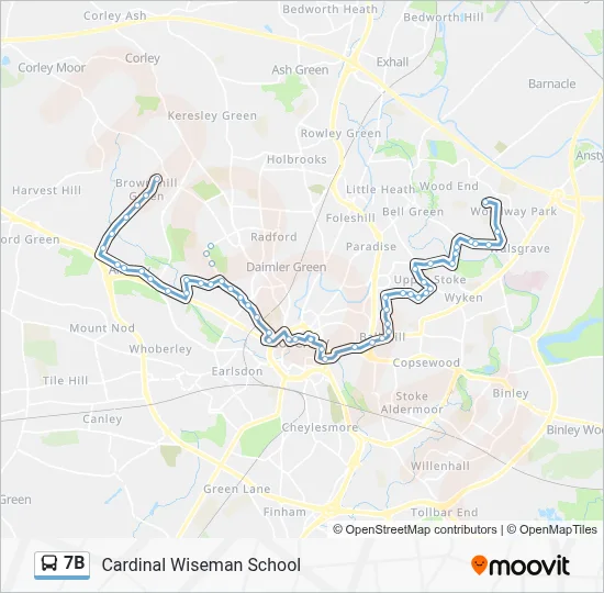 7B Route: Schedules, Stops & Maps - Cardinal Wiseman School (Updated)