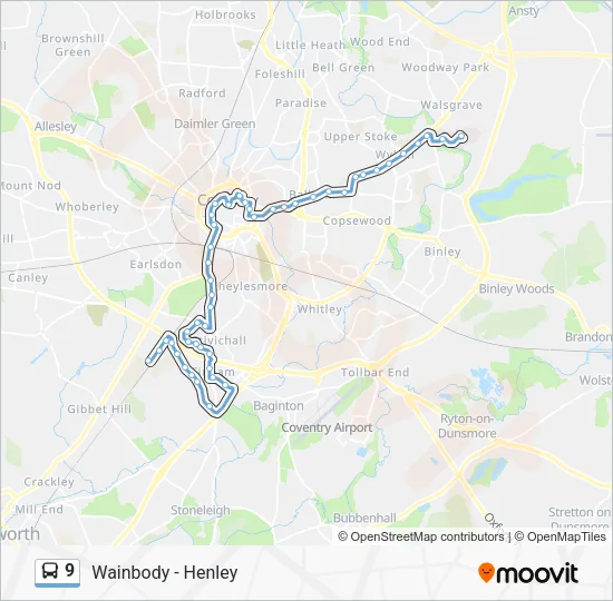 9 Bus Line Map