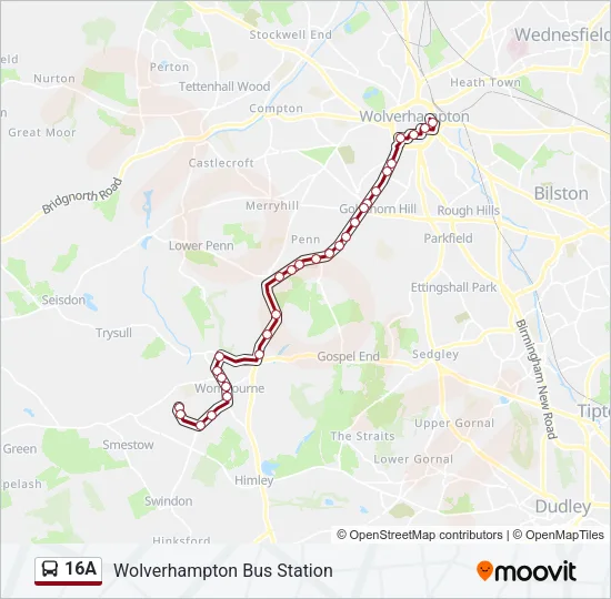 16A Bus Line Map