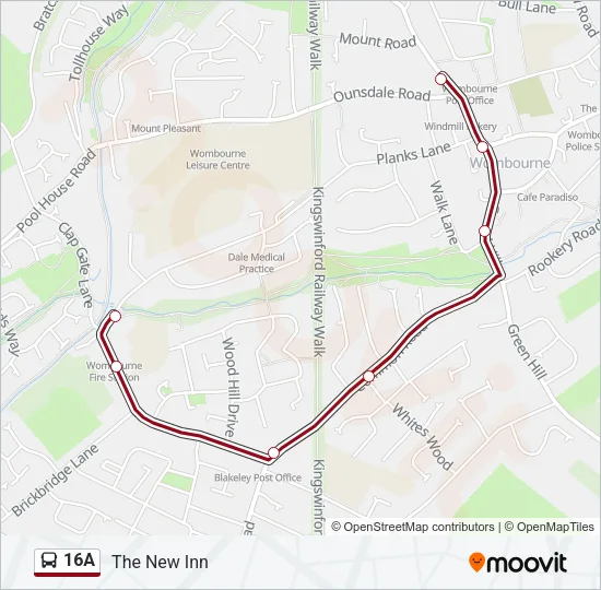 16A Bus Line Map