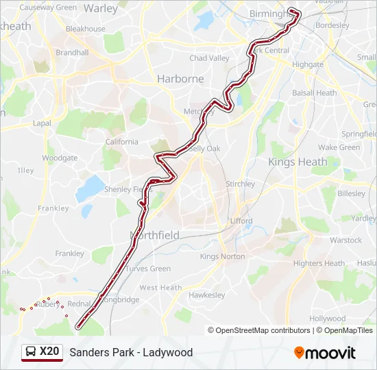 X20 Bus Line Map