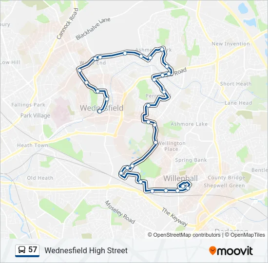 57 Bus Line Map