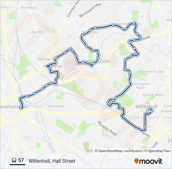 57 Bus Line Map