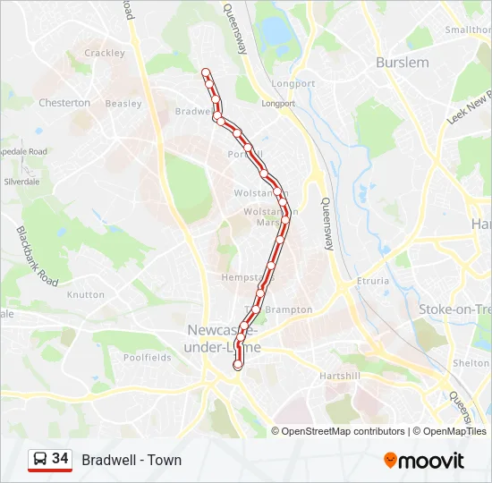 34 Bus Line Map