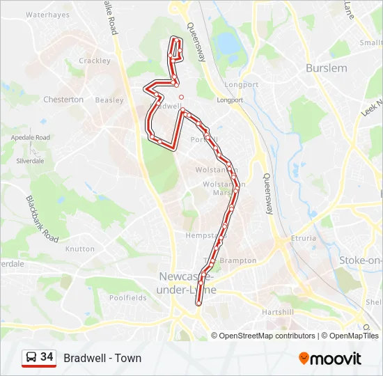 34 Bus Line Map