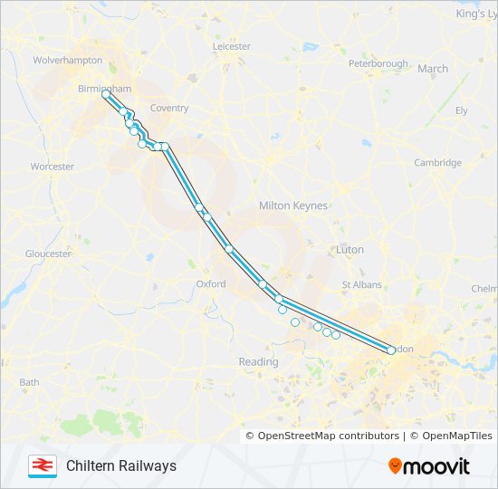 CHILTERN RAILWAYS train Line Map