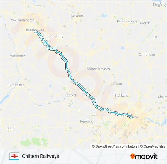 CHILTERN RAILWAYS Train Line Map