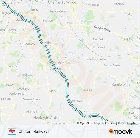 CHILTERN RAILWAYS Train Line Map