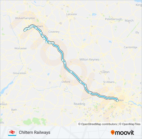 CHILTERN RAILWAYS Train Line Map