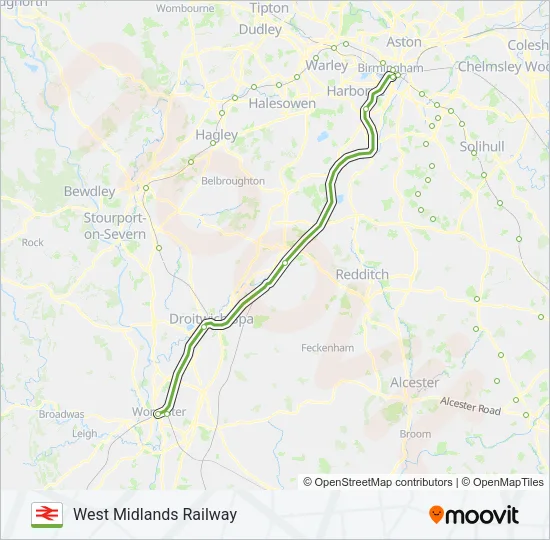 WEST MIDLANDS RAILWAY Train Line Map