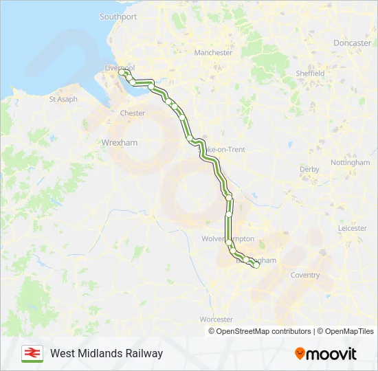 WEST MIDLANDS RAILWAY Train Line Map