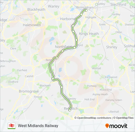 WEST MIDLANDS RAILWAY Train Line Map