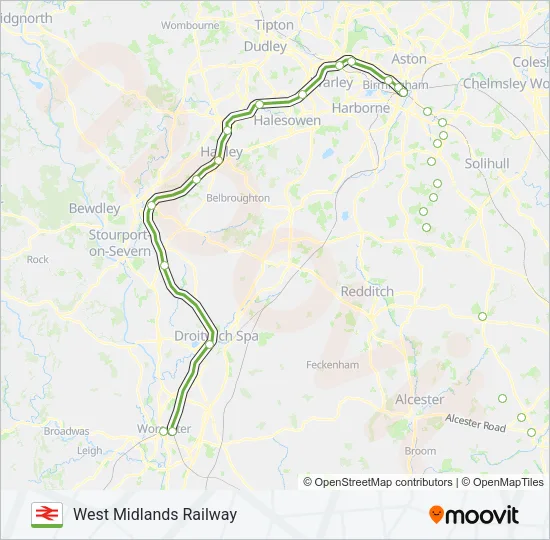 WEST MIDLANDS RAILWAY Train Line Map
