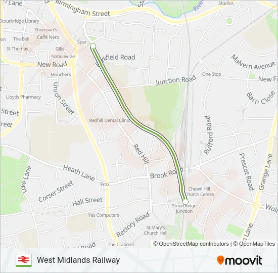 WEST MIDLANDS RAILWAY Train Line Map