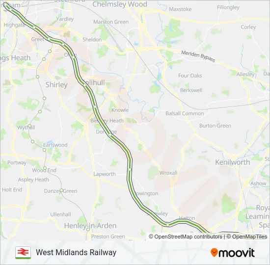 WEST MIDLANDS RAILWAY Train Line Map