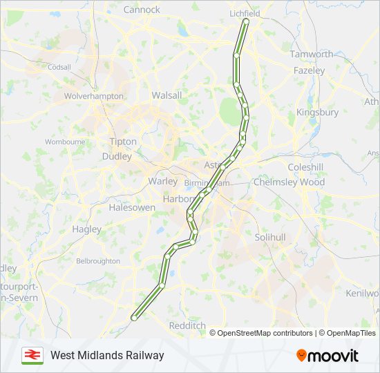 West Midlands Railway Route: Schedules, Stops & Maps - Bromsgrove (Updated)