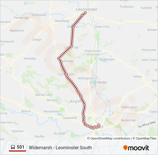 501 Bus Line Map
