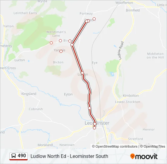 490 Bus Line Map