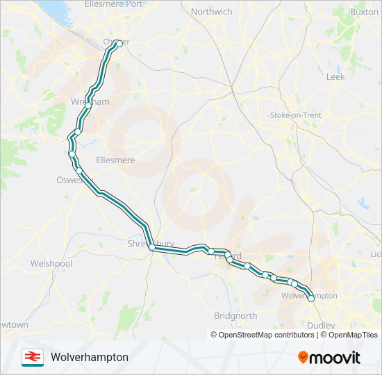 TRANSPORT FOR WALES Train Line Map