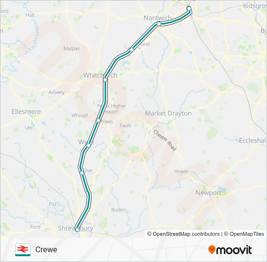 TRANSPORT FOR WALES Route: Schedules, Stops & Maps - Crewe (Updated)