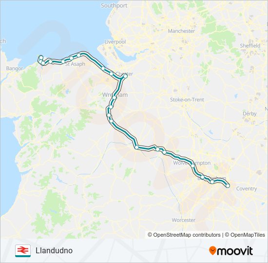TRANSPORT FOR WALES train Line Map