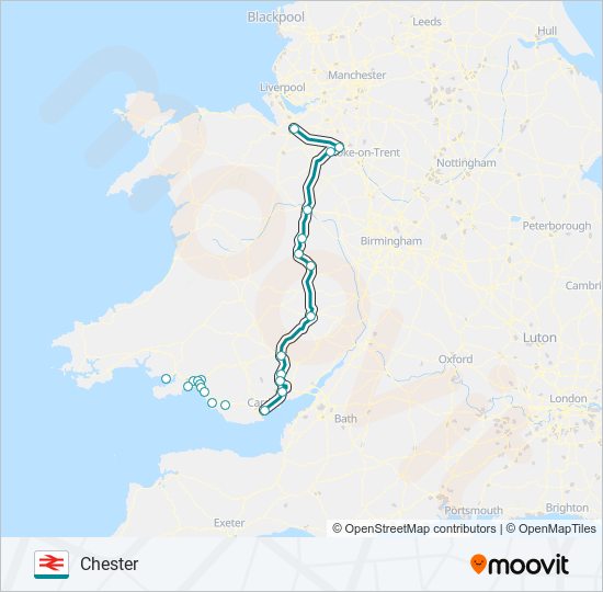 TRANSPORT FOR WALES train Line Map