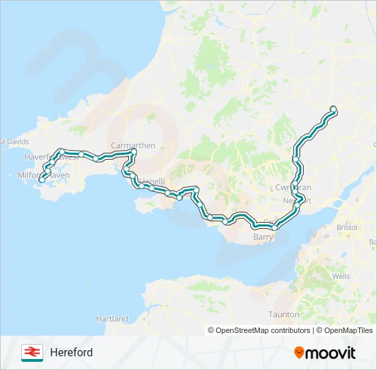 TRANSPORT FOR WALES Train Line Map