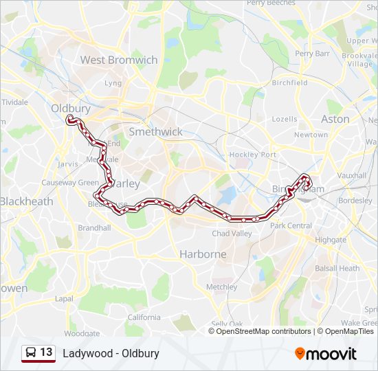 13 Bus Line Map