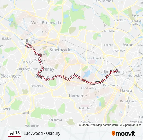13 Bus Line Map