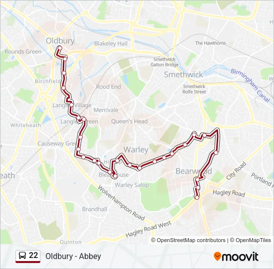 22 Bus Line Map