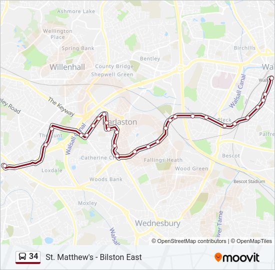 34 Bus Line Map