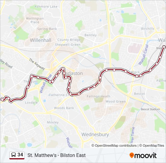 34 Bus Line Map