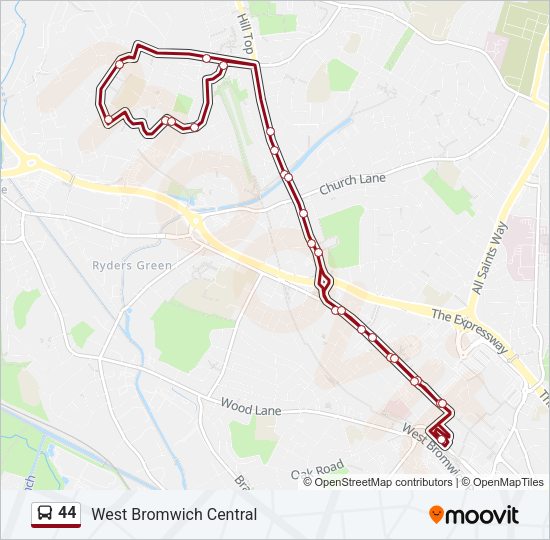 44 Bus Line Map