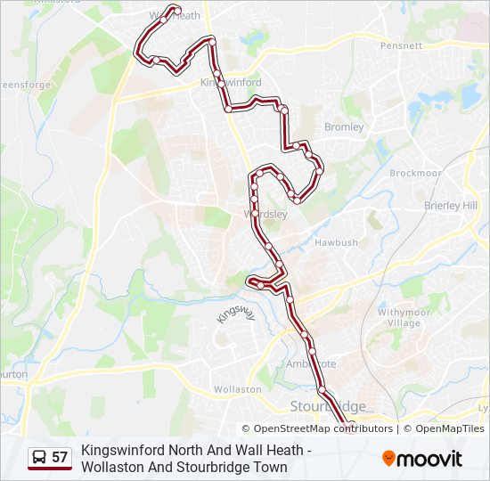 Bus 57 Route Map 57 Route: Schedules, Stops & Maps - Stourbridge (Updated)