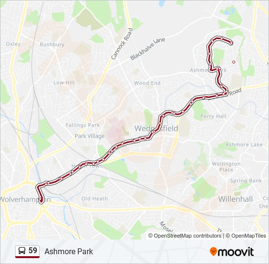 Bus 59 Route Map 59 Route: Schedules, Stops & Maps - Ashmore Park (Updated)