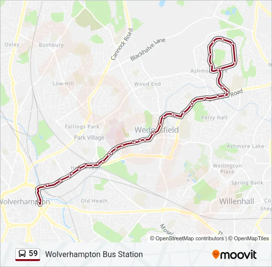 59 Bus Line Map