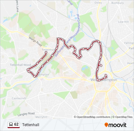 Bus 62 Route Map 62 Route: Schedules, Stops & Maps - Tettenhall (Updated)