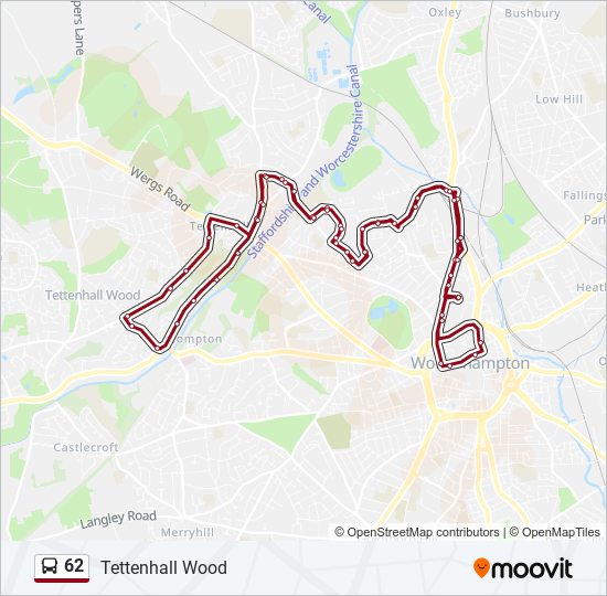 62 bus Line Map