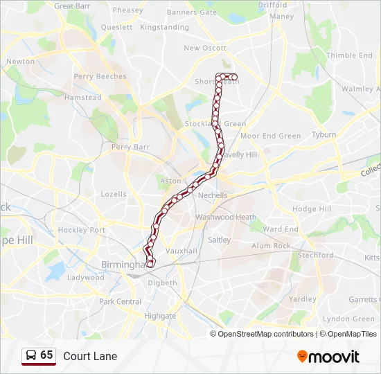 65 Route: Schedules, Stops & Maps - Court Lane (Updated)