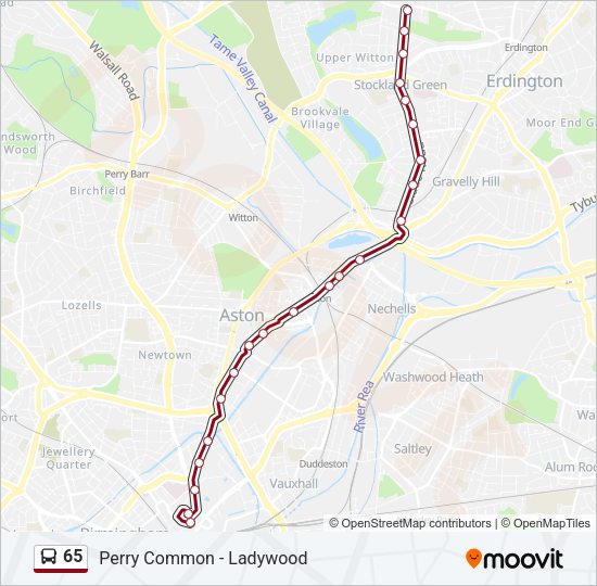 65 Bus Line Map
