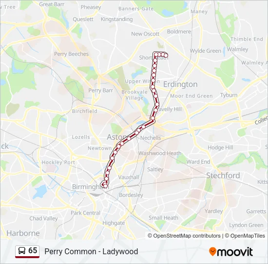 65 Bus Line Map