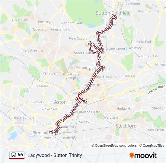 Bus 66 Route Map 66 Route: Schedules, Stops & Maps - Birmingham (Updated)