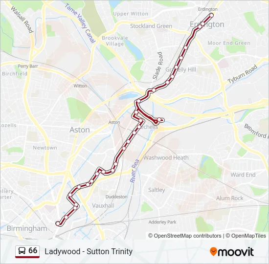 66 Bus Line Map