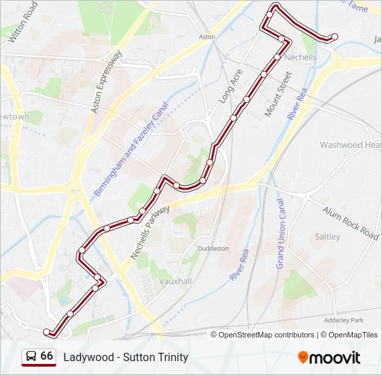 66 Bus Line Map