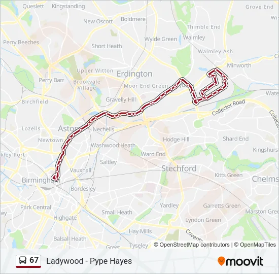 67 Bus Line Map